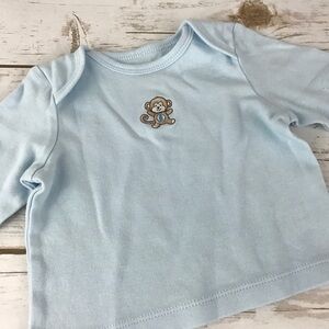 Little Me Blue Graphic Monkey Top